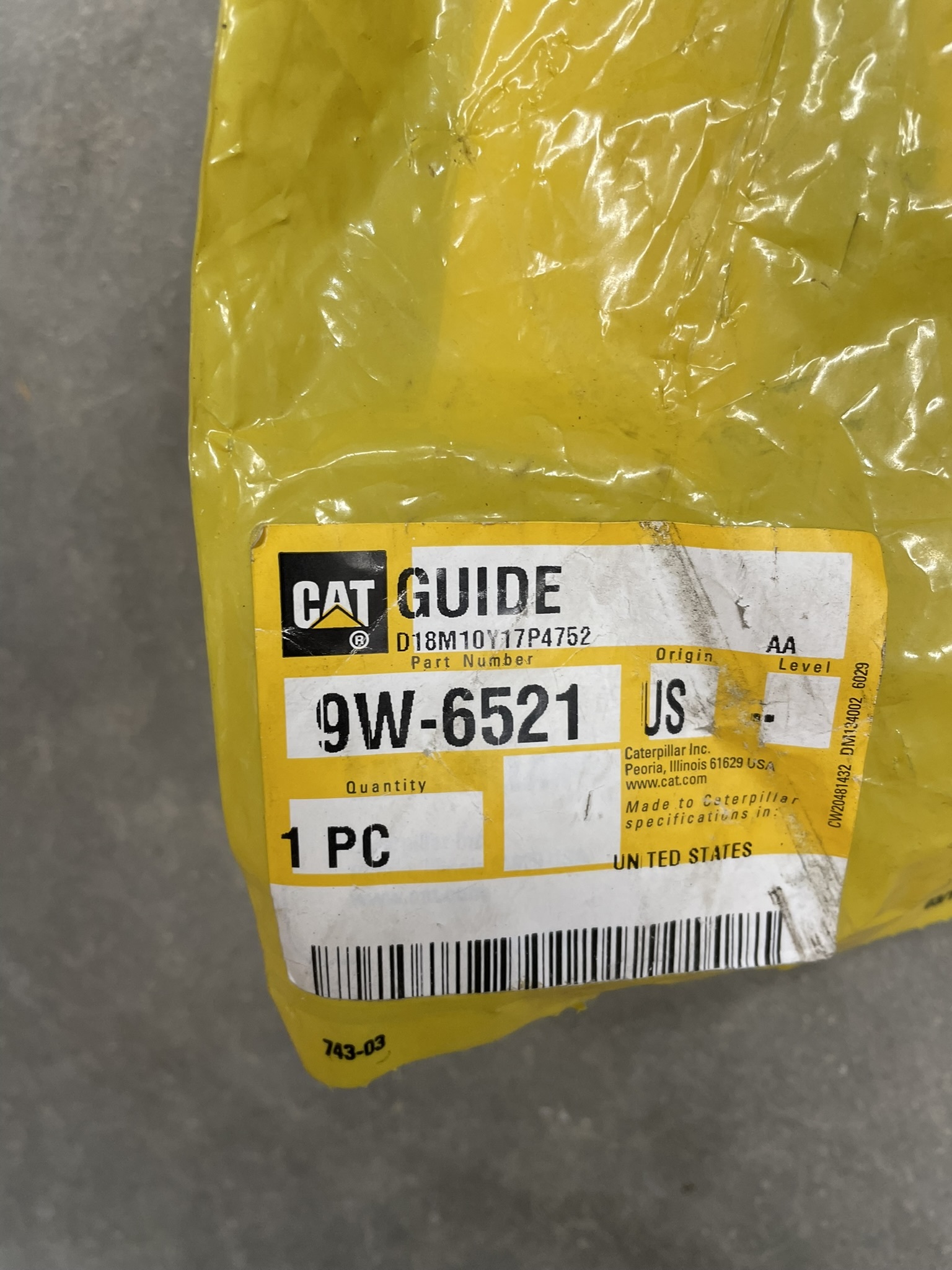 CAT 9W6521 part 1