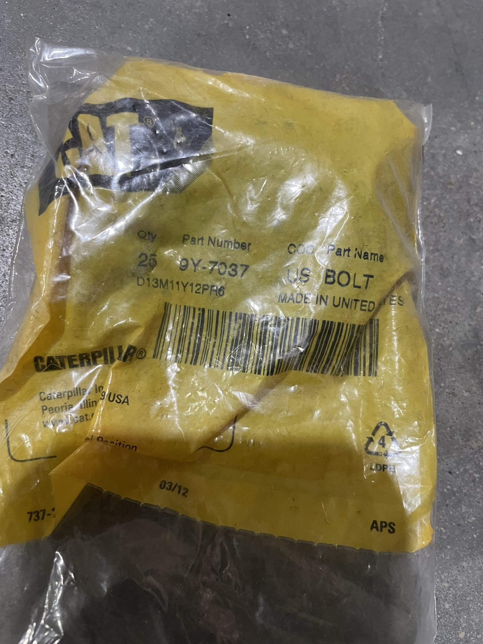 CAT 9Y7037 part 1